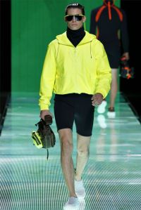Wear two trends at once by going sockless and sporty as seen at Louis Vuitton. 