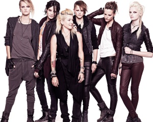 Costume designer Trish Summerville with her looks for H&M's The Girl with the Dragon Tattoo collection