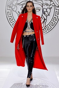 For their fall show, Versace’s usual glamour was mixed with punk details.