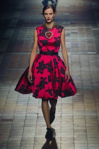 A dress at Lanvin that combines both the 1940s and pink trends.