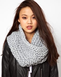 Change up your scarf routine with a chunky snood.