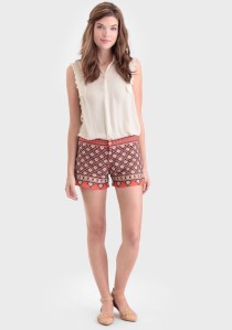 Add some colour with patterned shorts.